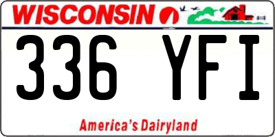 WI license plate 336YFI