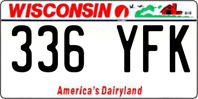 WI license plate 336YFK