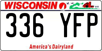 WI license plate 336YFP