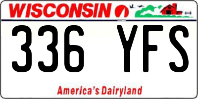 WI license plate 336YFS