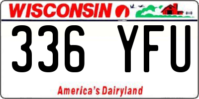 WI license plate 336YFU