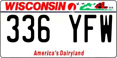 WI license plate 336YFW
