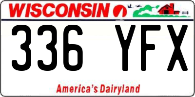 WI license plate 336YFX