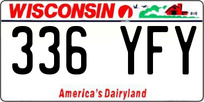 WI license plate 336YFY