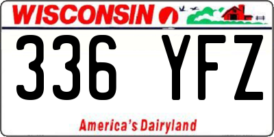 WI license plate 336YFZ