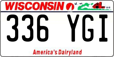 WI license plate 336YGI
