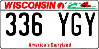 WI license plate 336YGY