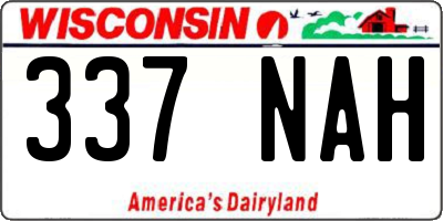 WI license plate 337NAH