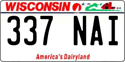 WI license plate 337NAI