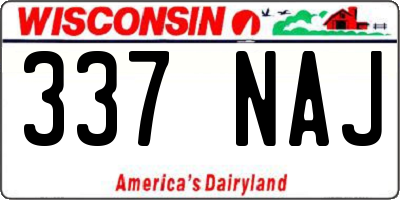 WI license plate 337NAJ