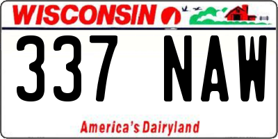WI license plate 337NAW