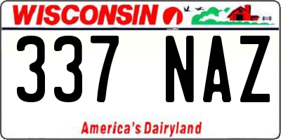 WI license plate 337NAZ