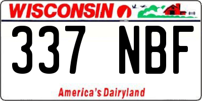 WI license plate 337NBF