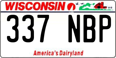 WI license plate 337NBP