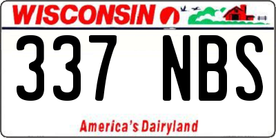 WI license plate 337NBS