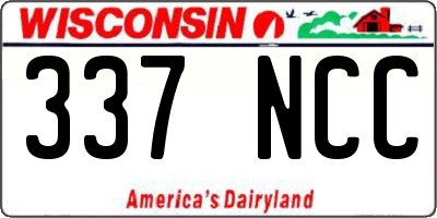 WI license plate 337NCC