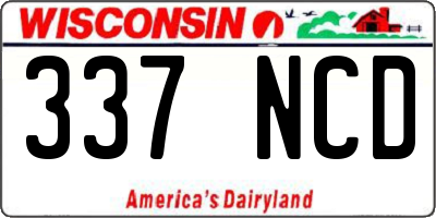 WI license plate 337NCD
