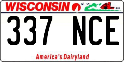 WI license plate 337NCE