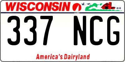 WI license plate 337NCG