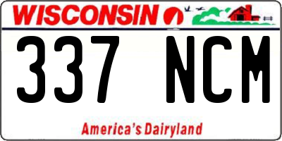 WI license plate 337NCM