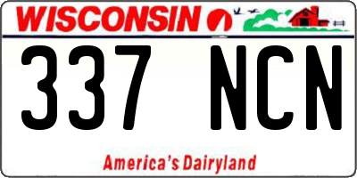 WI license plate 337NCN