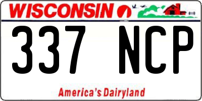 WI license plate 337NCP