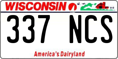 WI license plate 337NCS