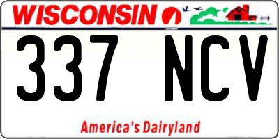 WI license plate 337NCV