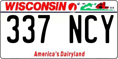 WI license plate 337NCY