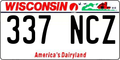 WI license plate 337NCZ
