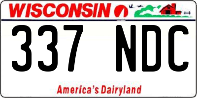 WI license plate 337NDC