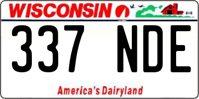 WI license plate 337NDE