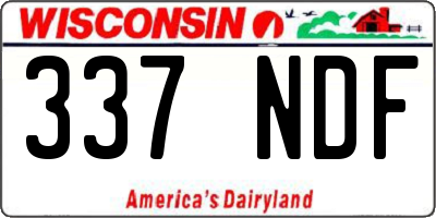 WI license plate 337NDF