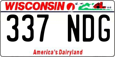 WI license plate 337NDG