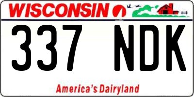 WI license plate 337NDK