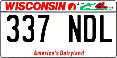 WI license plate 337NDL