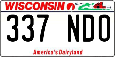 WI license plate 337NDO