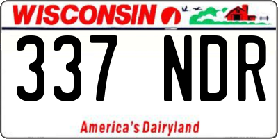 WI license plate 337NDR