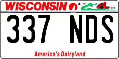 WI license plate 337NDS
