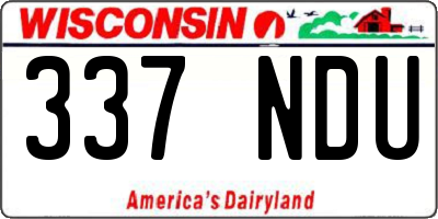 WI license plate 337NDU