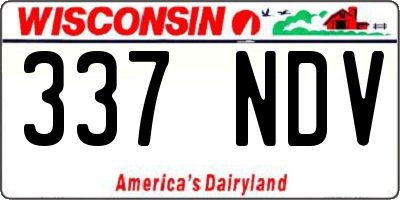 WI license plate 337NDV