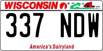 WI license plate 337NDW