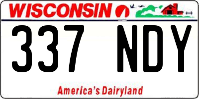 WI license plate 337NDY