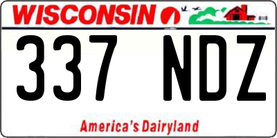 WI license plate 337NDZ