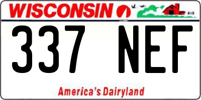 WI license plate 337NEF