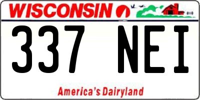 WI license plate 337NEI