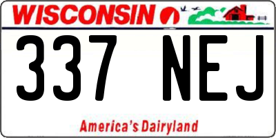 WI license plate 337NEJ