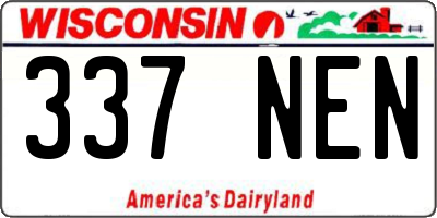 WI license plate 337NEN