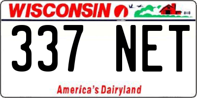 WI license plate 337NET