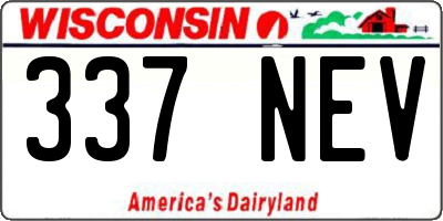WI license plate 337NEV